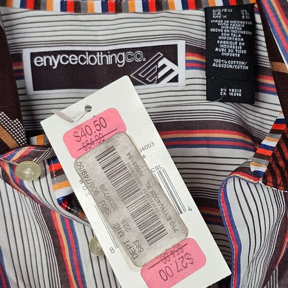 Y2K Men's Striped Button Down Shirt by Enyce Clothing Co. NWT Size XL - Picture 5 of 11